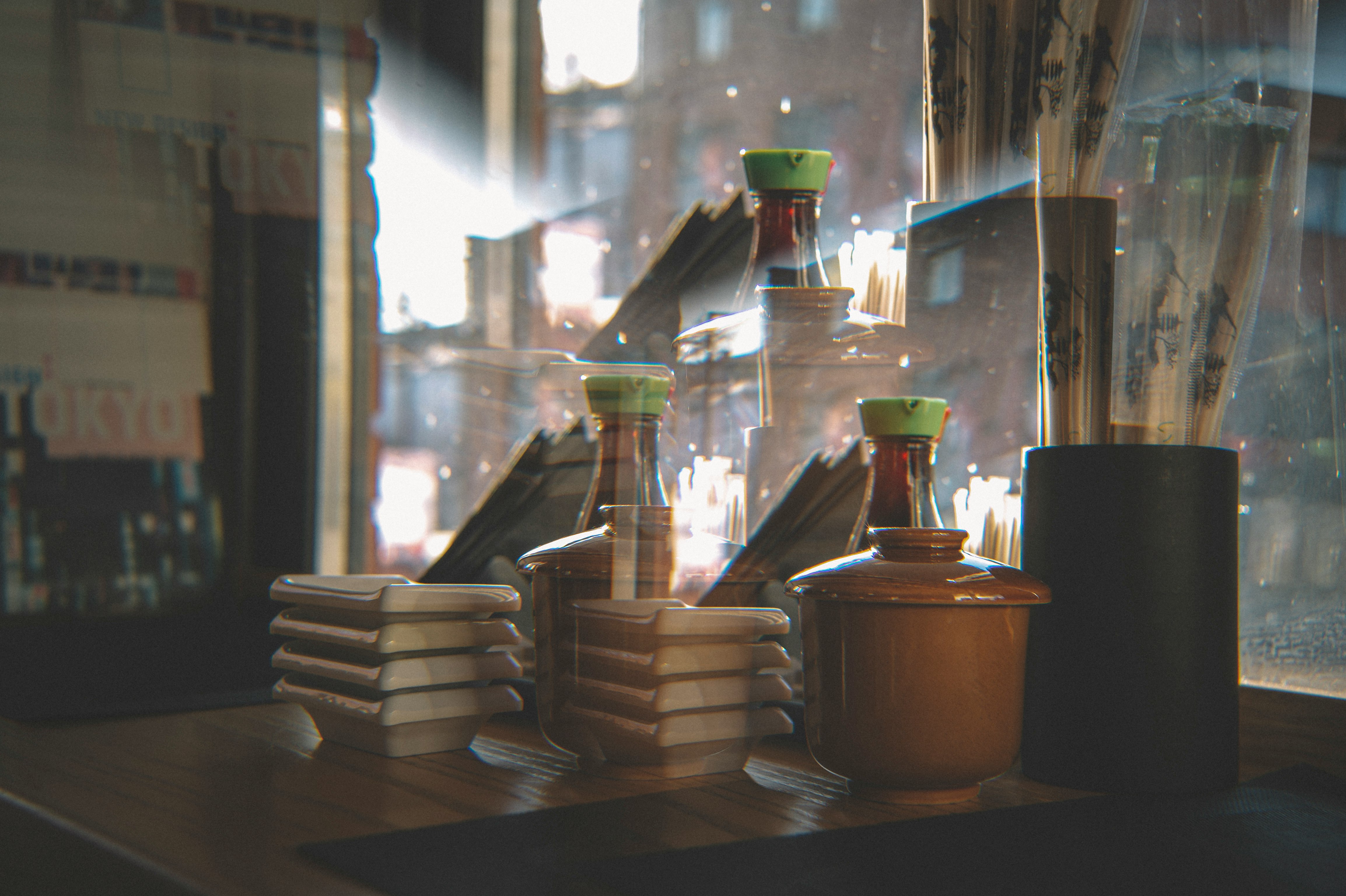 brown wooden round container on brown wooden table